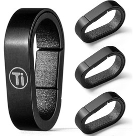 TISUR - Llavero de titanio, mini mosquetón, clip para llavero, conector dividido, accesorios para llavero, color negro