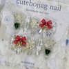 Christmas Jingle Bell Handmade Nail Tips - Coffin Egg /