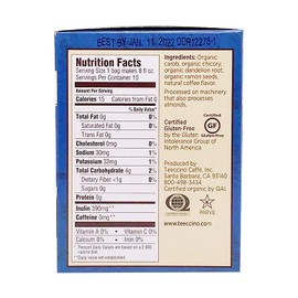 Teeccino Dandelion Tea – Dark Roast - Roasted Herbal Tea | Organic Roasted Dandelion Root | Prebiotic | Caffeine Free | Gluten Free | Acid Free | Coffee Alternative, 10 Tea Bags