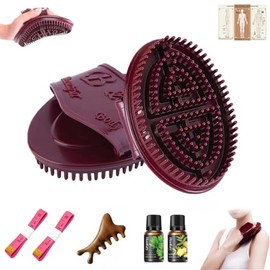 Juego de 2 cepillos magnéticos meridianos para vientre, herramienta de masaje corporal, anticelulitis y drenaje linfático para vientre, relajación de 