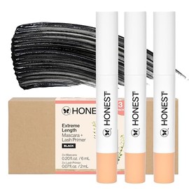 Honest Beauty 2-in-1 Extreme Length Mascara  Lash Primer 3-Pack  Vegan  Cruelty Free  0.27 fl oz each (pack of 3)                                     