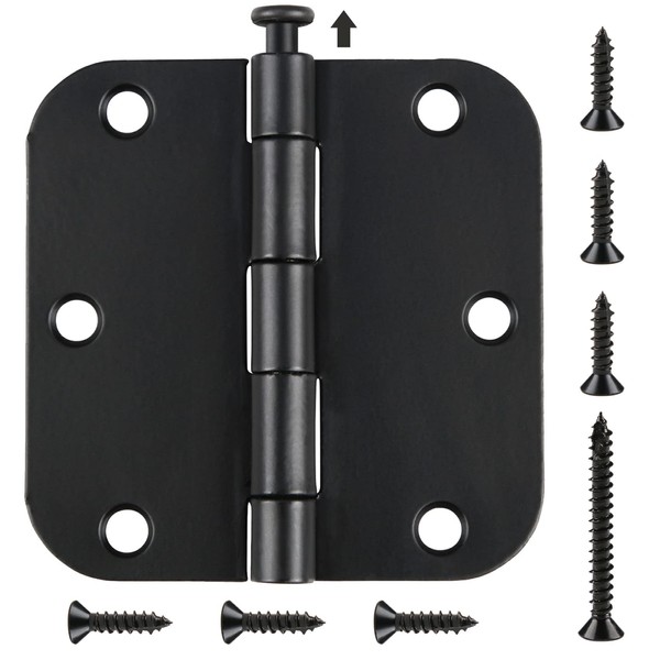 42 Pack Matte Black Door Hinges 3.5 x 3.5 Inch,