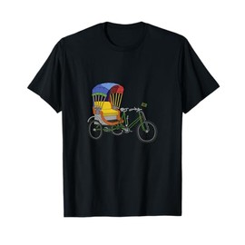 Cool Rikshaw Bike Artwork Bangladesh Flag Tshirt T-Shirt