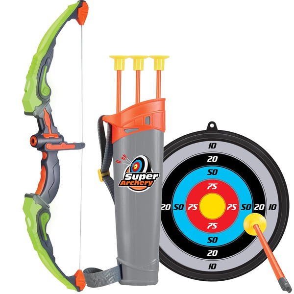Click N' Play Bow & Arrow Archery Set for Kids, Toy Bow & Arrow That Lights Up for Outdoor Play with 3 Suction Cup Arrows, Target & Quiver, Practice Archery Set for Children Ages 4 & Up