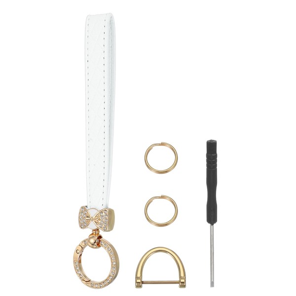 sourcing map Leather Wristlet Keychain Car Key Chain Wristlet for