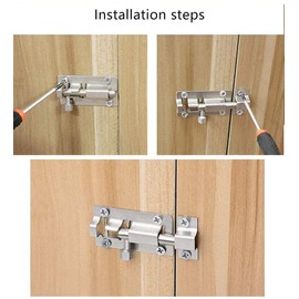 TERF® Door Bolt Polished Chrome Barrel Slide Lock 38mm [1.5''] Door Latch with Screws Ideal for Internal and External Doors Locks for Bedroom Bathroom Toilet Shed Gate Cupboards and Cabinets - 38mm