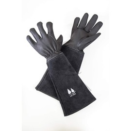 Leather Gardening Gloves By Fir Tree. Premium Goatskin Gloves With Protective Cowhide Gauntlet Sleeves. Men's and Women's Sizes. See Size Chart Pictured.