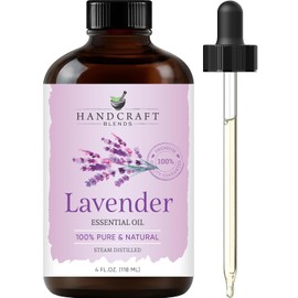 Handcraft Lavender Essential Oil - Huge 4 OZ - 100% Pure & Natural â€" Premium Therapeutic Grade with Premium Glass Dropper