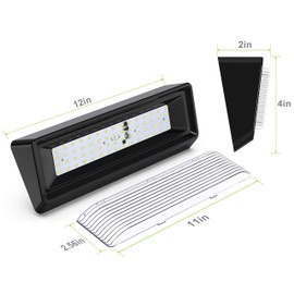 Leisure LED RV Exterior Porche Utility Light XL 12 V 650 Lumen Luminaria Iluminación de repuesto para RV, remolques, campistas, 5ª ruedas base negra lente transparente (negro, 1 paquete)