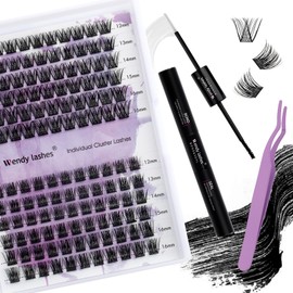 DIY Lash Extensions Set Cluster Lashes DIY Eyelash Extension at Home Lash Bond and Seal DIY Eyelash Extensions Bond and Seal DIY Eyelash Cluster (K001+K002-D Curl)