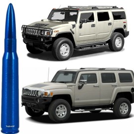 VMS RACING Blue 50 Caliber Bullet Antenna for Hummer H2 and H3 All Years Billet Aluminum