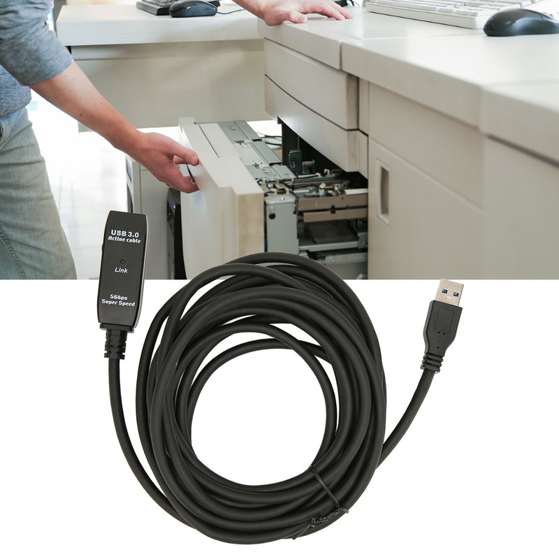 USB 3.0 Extension Cable Black 16.4ft 5Gbit Per Sec Male