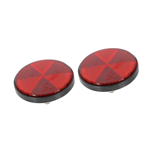 REPAIROCK Pair M6x1.0 Red Plastic Universal Screw Mount Reflective Warning