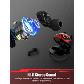 Wireless Bluetooth Earbuds for Kids Audifonos Inalambricos Headphones Touch Control with Funny Cartoon Charging Case Waterproof Stereo Earphones in-Ear Headset