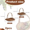 Wicker Basket With Handle 2PCS Garden Basket for Gathering Vegetables