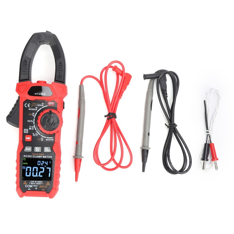 HT208D 6000 Count AC/DC Digital Clamp Meter Multifunctional Multimeter for