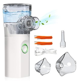 Nebulizador Portátil,nebulizador con 2 máscaras de inhalación y 1 boquilla，Nebulizador portátil para adultos y niños，Ebulizador Silencioso，N para Viajes, Hogar y Oficina