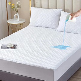 Ray Bedding Waterproof Mattress Protector Single with 30cm Extra Deep Pockets Quilted Fitted Mattress Cover for Single Mattress