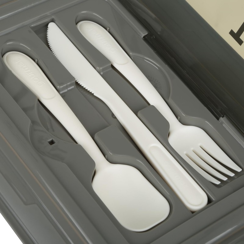 KASANOVA LUNCHBOX MIT BESTECKAUFSATZ GRAU