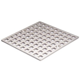 4" Shower Drain Cover Replacement Nickel Brushed, Shower Drain Grate Square Shower Drain Strainer Grid for Bathroom Floor