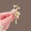 Green Jasmine Flower Brooch Crystal Flower Buckle Brooch Plant Flower