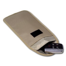 Minder Signal Blocker - Jamming Case/RFID Blocking Pouch for Keyless Entry Car Keys & Mobile Phones - Faraday Bag Protection - Security against Relay Crime (Sand, 170mm x 105mm (Internal))