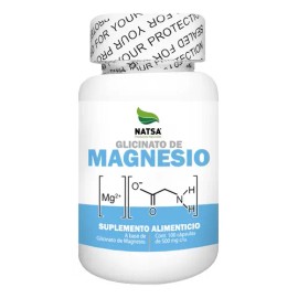 Glicinato De Magnesio 100 Cápsulas, Alta Absorción, Mejora la calidad del Sueño, Salud Osea, Ingrediente 100% puro, Premium