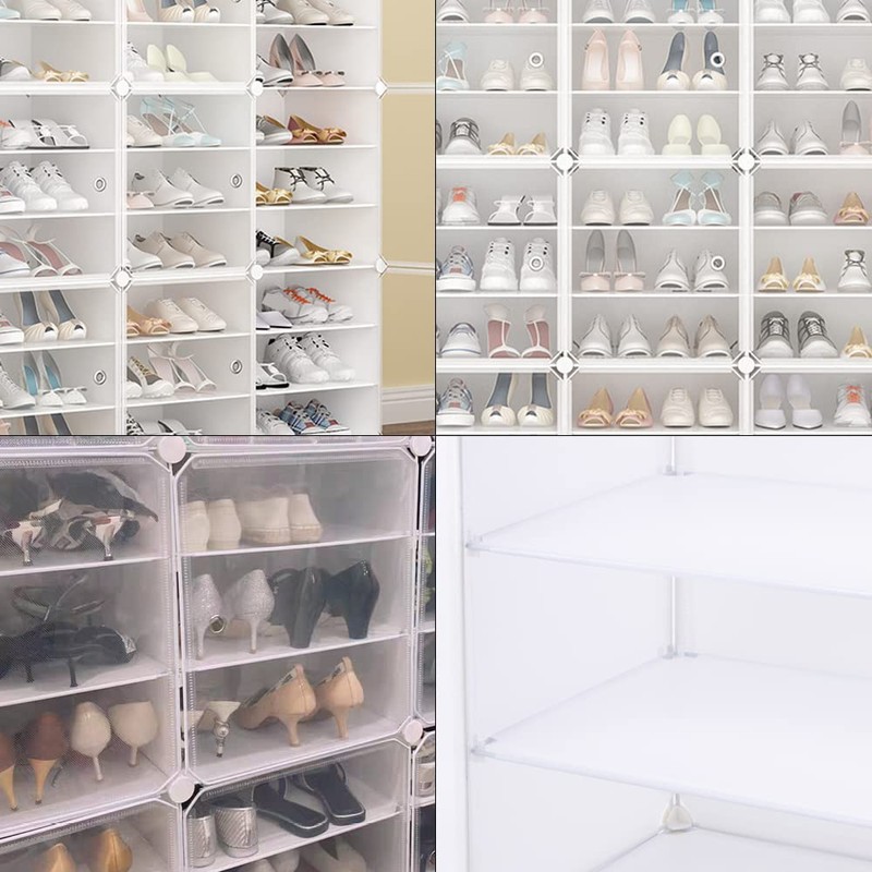 AngelcityCC Shoe Rack Organizer, 3 x 12-Tiers Stackable 72 Pairs