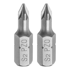 sourcing map 2pcs PZ0 Screwdriver Bits 1/4" Hex Shank Magnetic Head 1" Length S2 Steel Phillips Slotted Drill Bits for Repair Work Electric Screw Driver