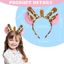 WLLHYF Animal Headband Cartoon Hair Hoop Animal Headwear Costume Hair Bands Cosplay Party Accessories Cute Headpiece (Giraffe)
