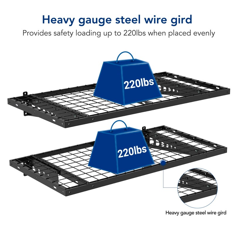 FLEXIMOUNTS 2 Pack 2x4ft Garage Storage 24x48 inch Bike Wall