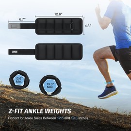 ZELUS Ankle Weights, Z-Fit Ankle Weights for Women Men, Ultra Thin Leg Weights for Women with Adjustable Straps, Enhance Your Workout Efficiency, Dark(2 * 2LB)