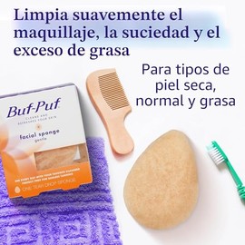Buf-Puf - Esponja facial suave, desarrollada por dermatólogos, elimina la suciedad profunda y el maquillaje que causa brotes y puntos negros, reutiliz