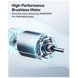 HOTO 12V Cordless Rotary Tool Kit Pro, Brushless Motor, 35000RPM Variable Speed, 3000mAh USB-C Rechargeable, LED Light, 37 Accessories, Ideal for Carving, Sanding, Polishing, Drilling, Cutting, DIY