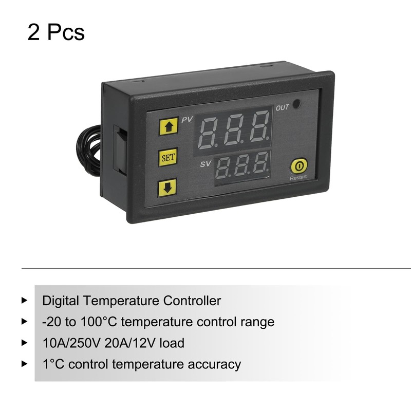 sourcing map 2 Pack W-3230 10A DC 24V Digital LED