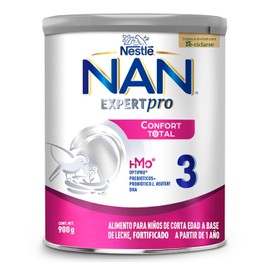 NAN 3 Expert Pro Confort Total, Alimento Para Niños de Corta Edad a Base de Leche, Fortificado, A Partir de 1 Año, Nestlé, Presentación en Lata de 900 g