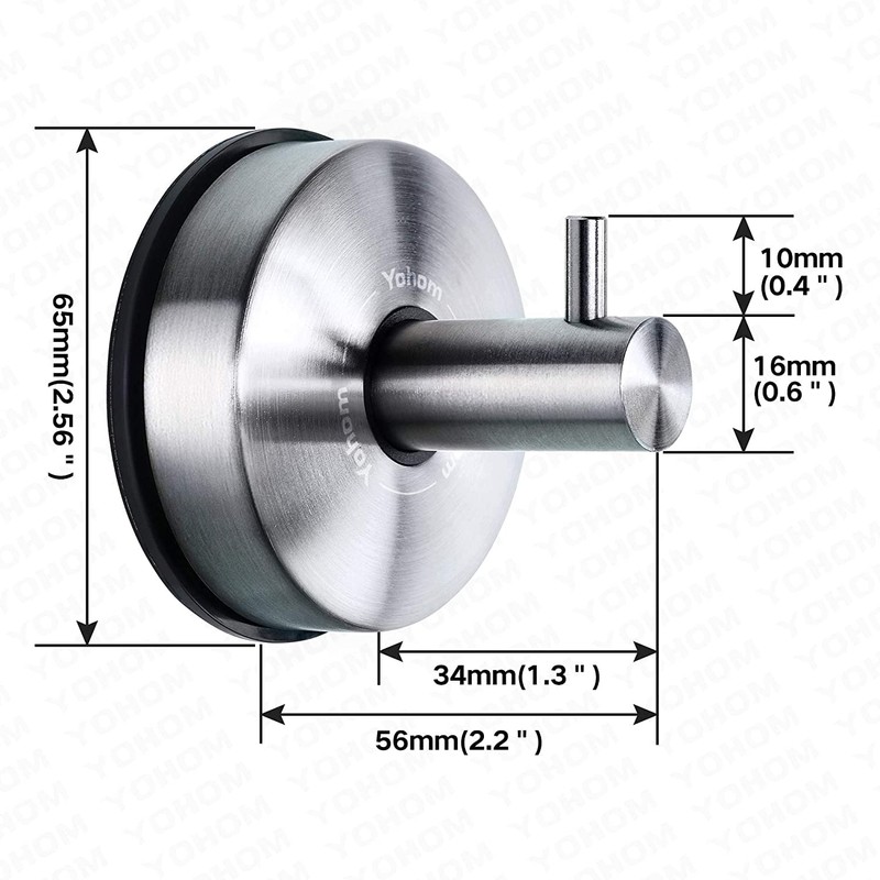 YOHOM Stainless Steel Vacuum Suction Cup Bathroom Shower Holders -