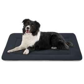 JoicyCo Dog Bed Soft Dog Crate Pad Mat for Medium/Large Dogs 36 in Non-Slip Bottom Washable Dog Sleeping Mattress Pet Beds Cat Bed Kennel Pad, Dark Gray