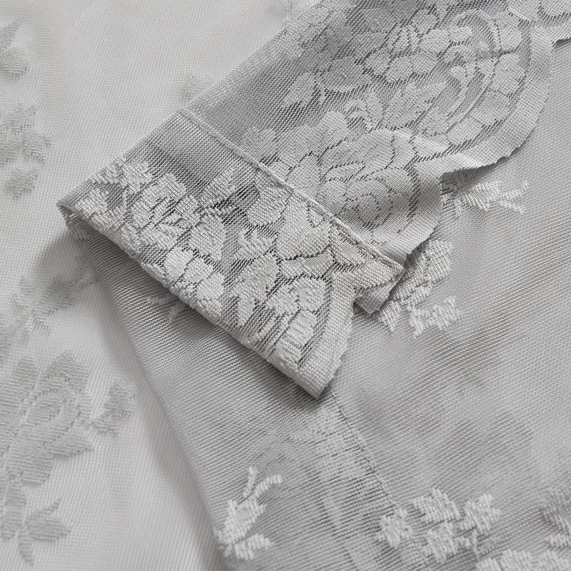 Kotile - Cortinas de encaje gris de 108 pulgadas de