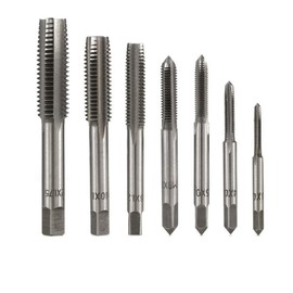 KEWAYO Drill Taps, Set of 7, High Speed Steel Tap Drill Set, Chamfer Tap, Drilling, Threading, Tap, Spiral, M3, M4, M5, M6, M8, M10, M12