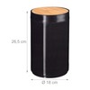 Relaxdays Cosmetic Bin, Bamboo Swing Lid, Modern Bathroom Bin, Plastic,