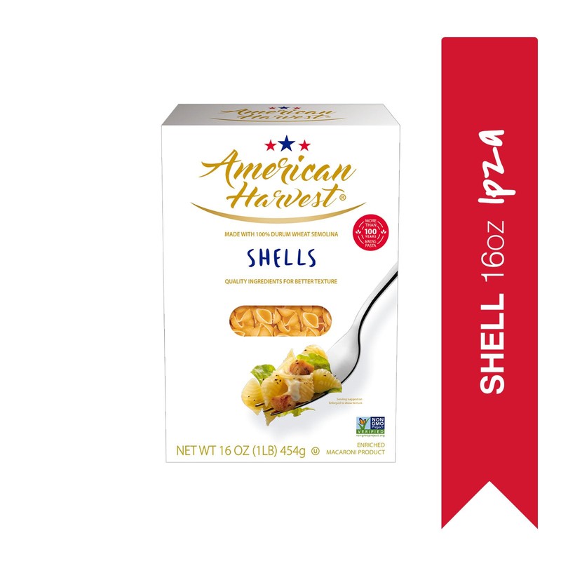 AMERICAN HARVEST, Shells, Pasta, Made in America with Premium Durum