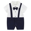 Gajaous Newborn Baby Boys Gentleman Romper Jumpsuit Bodysuit, navy blue