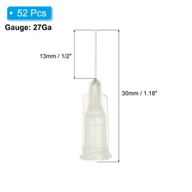 PATIKIL 27Ga Dispensing Needles, 52PCS 1/2 Inch Industrial Blunt Tip Dispensing Needle Tips with Luer Lock Needle for Refilling Liquid Inks Adhesive Glue Oil,Transparent