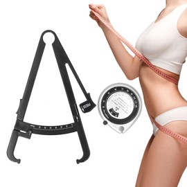 Plicometro, Kit Antropometrico, Calibrador de Grasa Corporal, Calibrador de Prueba de Grasa Corporal Cinta Métrica BMI Calibradores de Pliegues Cutáneos Juego de Cintas Métricas de Grasa Corporal
