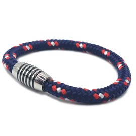 Bracelet "Captain" made of colour-intensive paracord sailing rope with black enamelled stainless steel magnetic clasp., Nylon