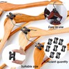 50 Pcs Mini Clothes Hanger Connector Hooks Black Heavy Duty