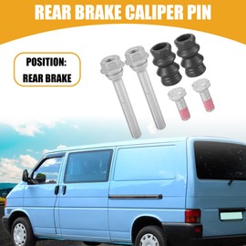 Partuto Rear Brake Caliper Pin - for VW Transporter Metal Black - 6 Pcs