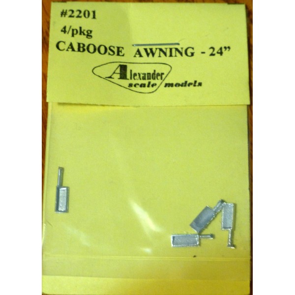 Alexander Scale HO #2201 Caboose Awning 24" / 4pcs /