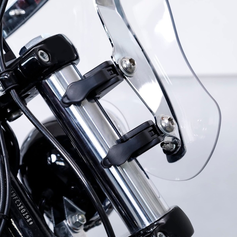 XFMT Chrome 49mm Detachable Quick-Release Windshield Clamps Windscreen Forks Mount
